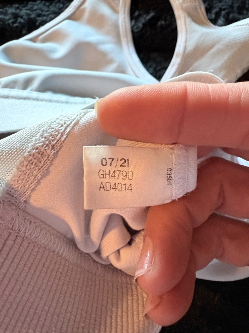 Adidas White Racerback Support Sports Bra - Picture 2 of 3